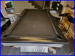 Custom built, Silver Modern pool table with Aramith black balls