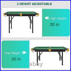 DC DiClasse 4 FT Folding Pool Table Adjustable Height Kids Mini Party Cue Gift