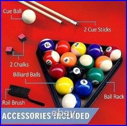 EUC! Freetime Fun Folding Portable Billiards Pool Table 6 FT with Accessories L@@K