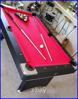 EUC! Freetime Fun Folding Portable Billiards Pool Table 6 FT with Accessories L@@K