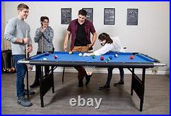 Fairmont Portable 6-Ft Pool Table for Families with Easy Folding for Blue
