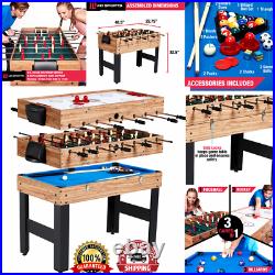 Family Sport Table 3-In-1 Multi Combo Game Foosball Soccer Billiards Pool Hockey