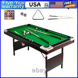 Foldable Pool Table Portable Folding Billiard Table for Adults Kids 3 in 1 5.5FT