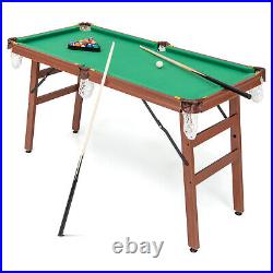 Folding Pool Table Set withAdjustable Foot Levelers 2 Cues 2 Chalks Foldable Legs