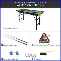 Folding Portable Billiard Pool Table Game Indoor Set With Accessories