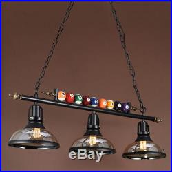 Game Room Industrial Light Billiard Balls Metal Pool Table Glass Lamp Fixture US