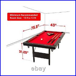 GoSports 6, 7, or 8 ft Billiards Table Portable Pool Table Includes Full