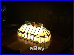 Gold stained glass Bar Pool Table Light Beautiful Vintage Item