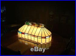 Gold stained glass Bar Pool Table Light Beautiful Vintage Item