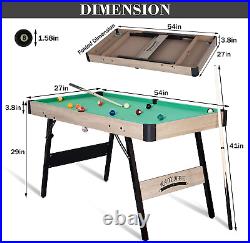 Green Mini Pool Table, Billiard Tables Includes 21 Billiards Equipment Accessori