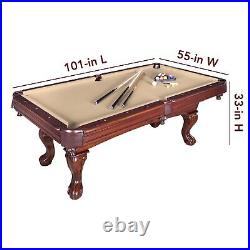 Hathaway Augusta 8-ft Pool Table Walnut Finish with Camel Brown