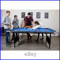 Hathaway Fairmont Portable 6-Ft Pool Table Indoor Easy Storage Folding Legs Blue
