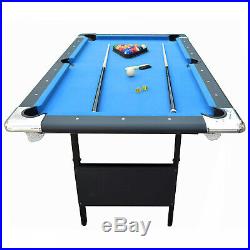 Hathaway Fairmont Portable 6-Ft Pool Table Indoor Easy Storage Folding Legs Blue