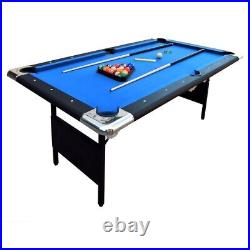 Hathaway Fairmont Portable, Folding 6 Ft. Pool Table, Blue Felt, 43.25 In. W