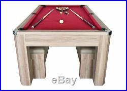 Hathaway Newport 7 ft Pool Table Combo Set Benches Table Tennis Dining Ping Pong