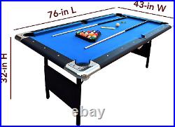 Hathaway Portable Pool Table 6' With Blended Wool Felt Steel-folding Leg Fairmont