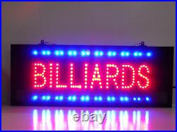 Huge Window Billiards pool room game room pool table LED sign Bar neon