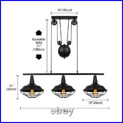 Industrial Retractable Pulley Chandelier Pool Table Kitchen Island Pendant Light