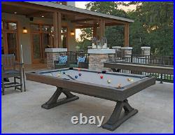 Kariba Pool Table 8' with Dining Top Conversion & 2 Matching Benches FREE Ship