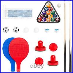 Kids Arcade Game Table Set WithPool Billiards Air Hockey Ping Pong Foosball GIFT