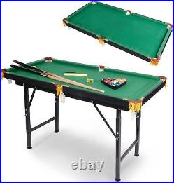 Koreyosh 47'' Folding Adjustable Height Billiard Table Pool Game Kids with Balls