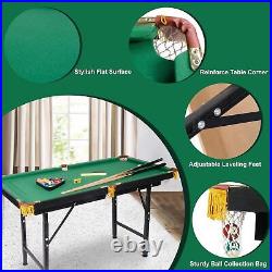 Koreyosh 47'' Folding Adjustable Height Billiard Table Pool Game Kids with Balls