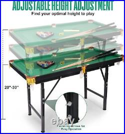 Koreyosh 47'' Folding Adjustable Height Billiard Table Pool Game Kids with Balls