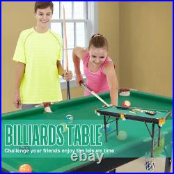 LIFEDECO 55 Billard Table Foldable Pool Game Desk Snooker Set Cues Balls Chalks