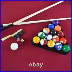 Lancaster Gaming Company 90 Inch Classic Design Pool Table with 2 Cues, Burgundy