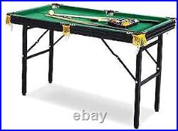 Leo 4-Foot Folding Pool Table Portable & Beginner Friendly Green