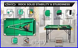 Leo 4-Foot Folding Pool Table Portable & Beginner Friendly Green