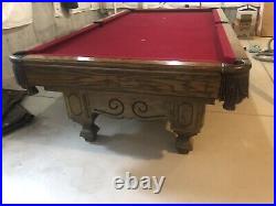 Loria Vintage Rare 1970's solid oak with 3 pc's of slate pool table