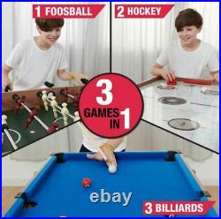 MD Sports 48 3 In 1 Combo Game Table Pool Hockey Foosball Accessories Included