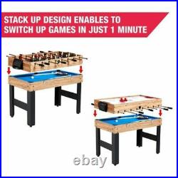 MD Sports 48 3-In-1 Combo Game Table, Pool, Hockey, Foosball With Accessories