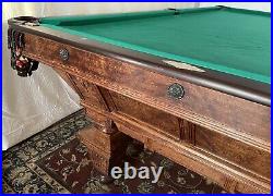 Manhattan 9ft antique brunswick billiards pool table 1890