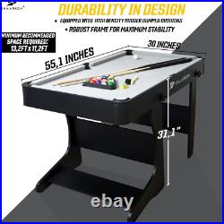 Mid Sized Folding Pool Table Compact and Portable Pool Table for Home, Dorm an