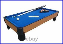 Mini Pool Table Blue Cloth Kids Billiards 20 x 40 Miniature Cues Pool Ball Set