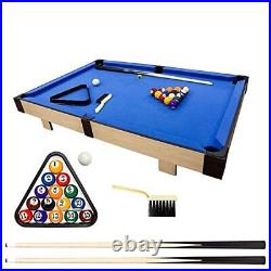 Mini Pool Table Top Games 36-Inch Tabletop Billiards Table Set with 16 Pool