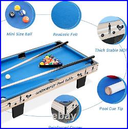 Mini Pool Table Top Games 36-Inch Tabletop Billiards Table Set with 16 Pool Bal