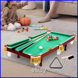 Mini Tabletop Pool Table Set Parent Child Games Playroom Desk Billiards Game