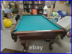 Mint condition pool table and accessories, classic green felt, barely used