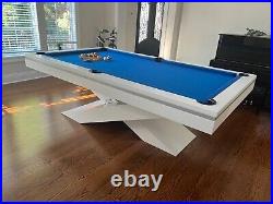 Modern Luxury Professional Pool Table, Imported from Asia White with Blue felt