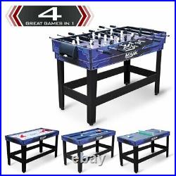 Multi Game Arcade Pool Table 54'' 4-In-1 Combo Billiards Hockey Tennis Foosball