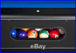 NEW 8' FOOT DELUXE HIGH QUALITY POOL TABLE with BLUE FELT TOP with Cue & Balls