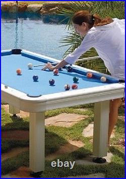 NEW FRONTGATE 7 FT Outdoor Pool Table with Mfg SEALED EXTRA Billiard Accessories