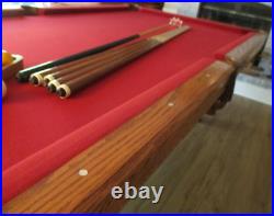 NICE 8' FOOT KASSON POOL TABLE With SINGLE DROP POCKETS 1 SLATE ONLY 1 OWNER