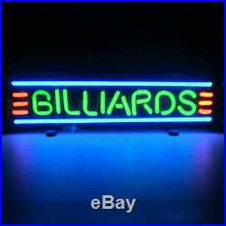 Neon Sign Billiards Pool table lamp wall light Game room cue stick Bar glass art