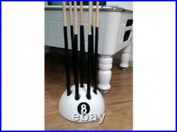 New Circular Giant White Cue Ball Rack Stand Snooker Billiard Pool Table 9 Cues
