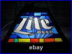 New Custom Vtg Miller Lite Beer Logo Poker Pool Table Bar Light Hanging Sign A+