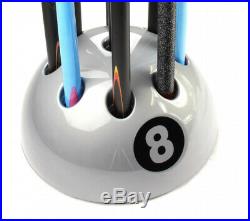 New Giant Circular 8 Ball Cue Rack Stand Snooker Pool Table 9 Cue Various Colour